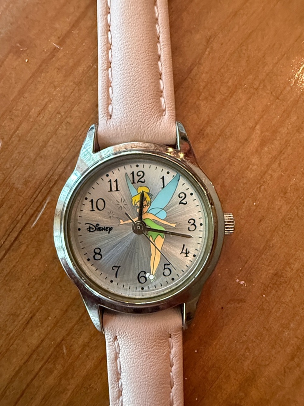 Disney Tinker Bell Watch with Pink Strap and Silver Case